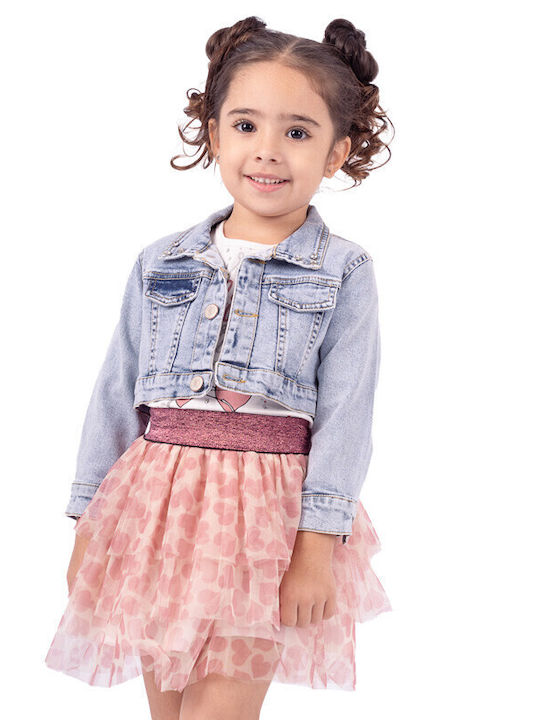 Εβίτα Kids Set with Skirt Summer 3pcs Light Blue