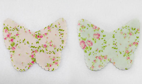 Fabric Pouch for Gift with Theme "Butterflies" Green 12x9cm. 20pcs
