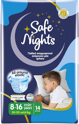 Babylino Sensitive Safe Nights Πάνες Βρακάκι για 30-50kg 14τμχ