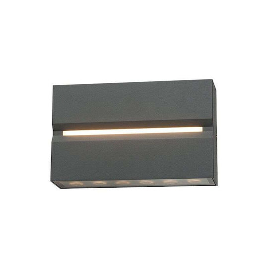 Zambelis Lights Wall-Mounted Outdoor Ceiling Light LED IP54 15W with Warm White Light Double Beam 5x18x11εκ.
