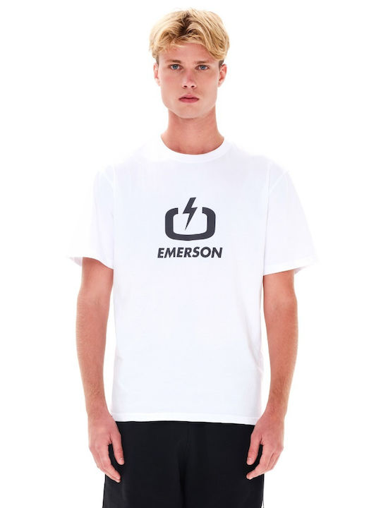 Emerson Bluza Bărbătească cu Mânecă Scurtă Albă