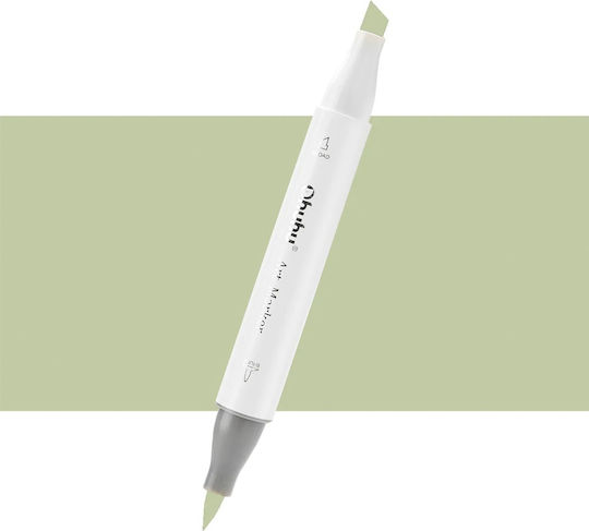 Ohuhu Honolulu Brush & Chisel Beige Green G240 Маркер за рисуване 6мм