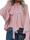 Amely Women's Summer Blouse with Buttons Pink