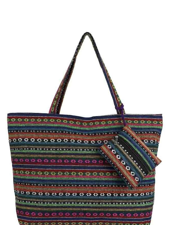 Aquablue Fabric Beach Bag with Ethnic design