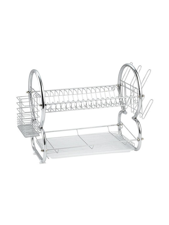 Muhler Dish Drainer Double Tier from Stainless Steel in Gray Color 56.5x25x38cm