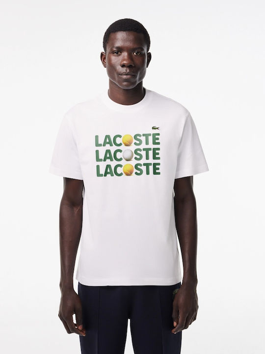 Lacoste Ανδρικό T-shirt Κοντομάνικο Λευκό