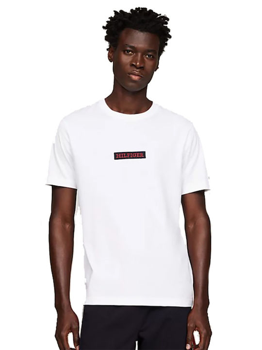 Tommy Hilfiger T-shirt Bărbătesc cu Mânecă Scurtă Alb