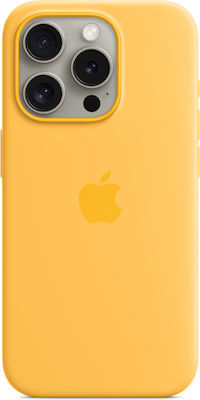 Apple Silicone Case with MagSafe Umschlag Rückseite Silikon Sunshine (iPhone 15 Pro)