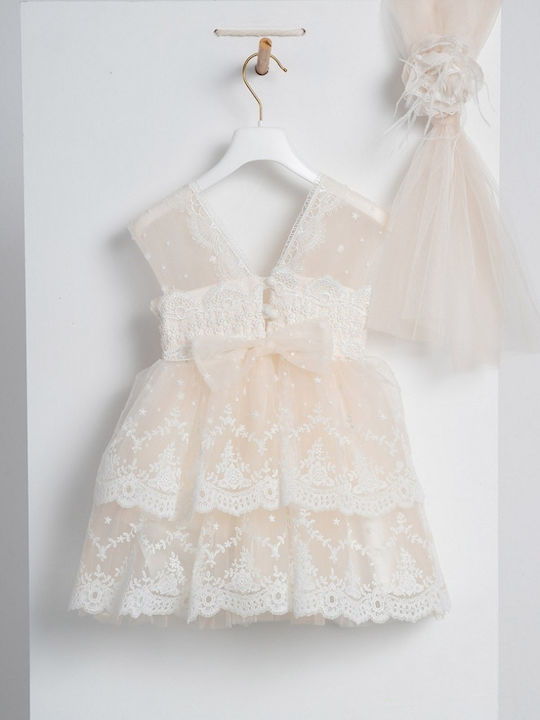 Piccolino Estelle Ecru Baptism Dress with Lace