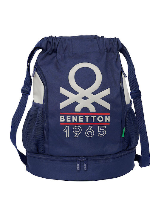 Kids Bag Backpack Benetton Varsity Grey Navy Blue 35 X 40 X 1 Cm