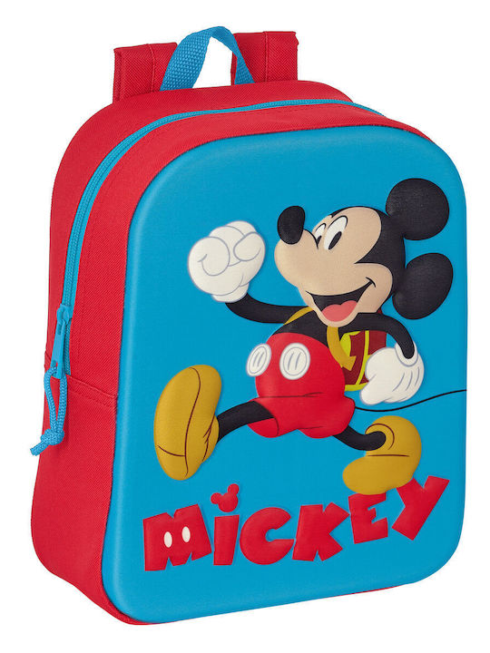 School Bag Mickey Mouse Clubhouse 3d Red Blue 22 X 27 X 10 Cm