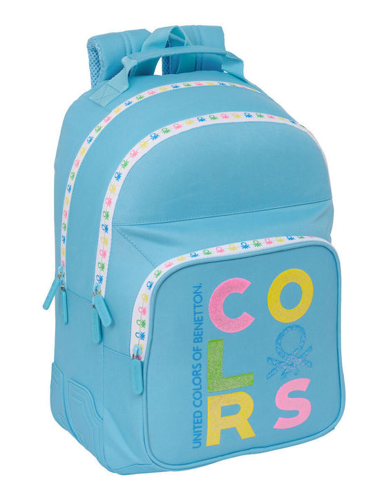 School Bag Benetton Spring Celeste 32 X 42 X 15 Cm