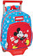 School Bag With Wheels Mickey Mouse Clubhouse Fantastic Blue Red 28 X 34 X 10 Cm
