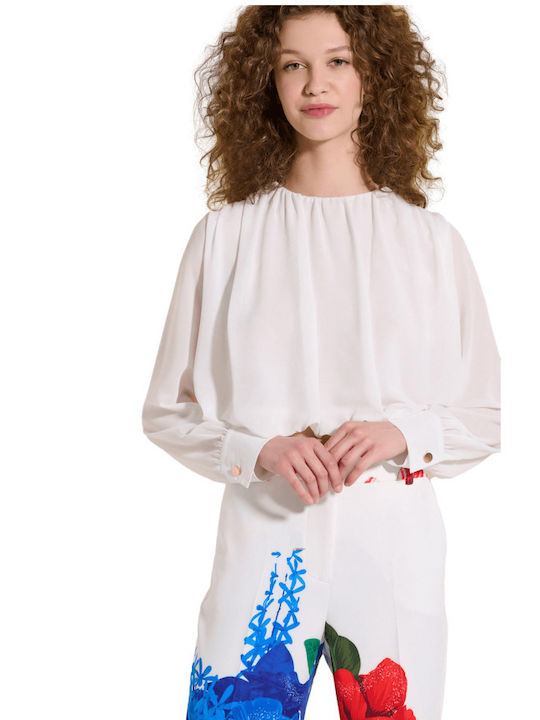 Matis Fashion Women's Crop Top Long Sleeve White