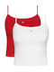 Tommy Hilfiger Women's Blouse Cotton Sleeveless White 2Pack