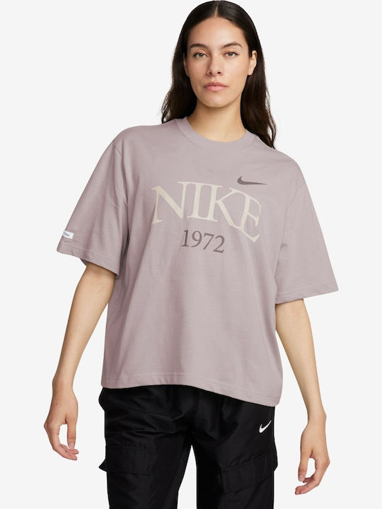 Nike Nsw Classic Boxy Tshirt T-Shirt Λιλά