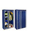 Stoffschrank mit Reißverschluss und Regalen in Blau Farbe 175x45x105cm
