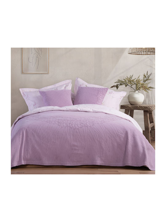 Nef-Nef Homeware Vendetta Κουβέρτα Πικέ Υπέρδιπλη 230x250εκ. Mauve