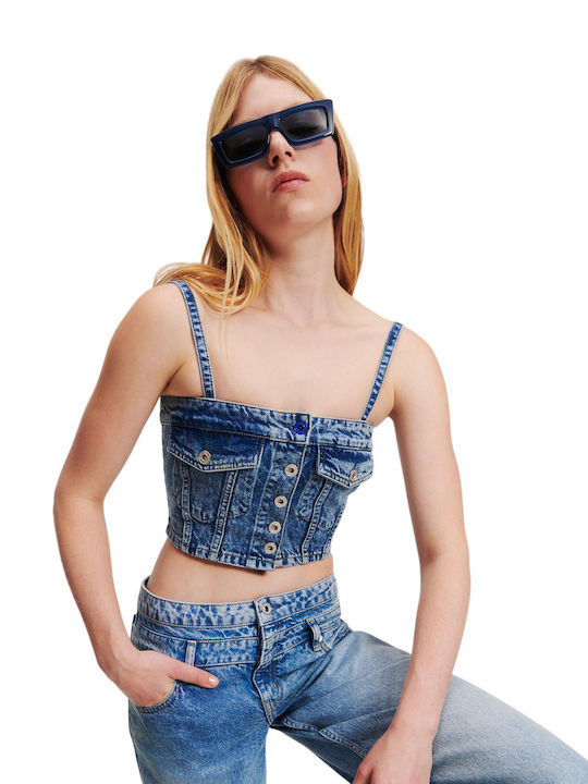 Karl Lagerfeld Women's Summer Blouse Blue