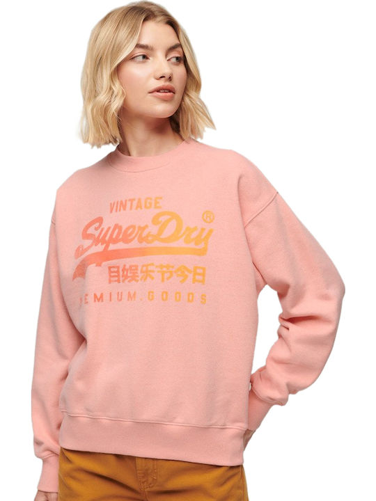 Superdry Tonal Vintage Logo Φουτερ Γυναικeio W2012103a-9qs (9qs/peach Pink Marl)