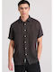 Short-sleeved Linen Shirt Black