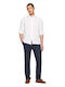 Long-sleeved Linen Shirt White
