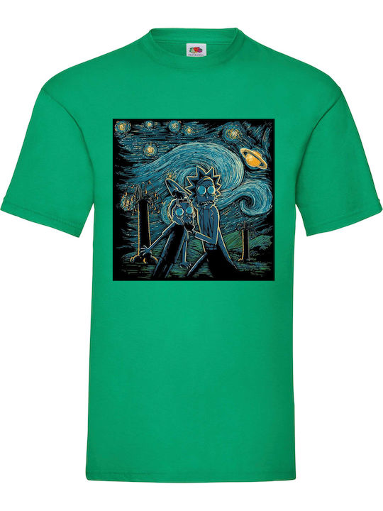 Tricou verde Rick And Morty Van Gogh Original F...