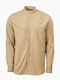 Long-sleeved Cotton Shirt Beige