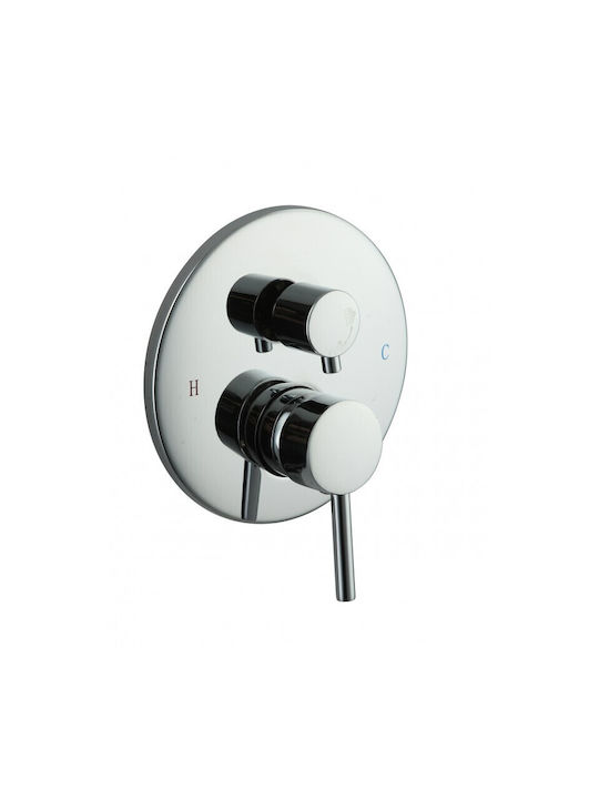 Inter Ceramic Μίκτης Μπαταρίας Εντοιχισμού για Ντουζιέρα Ασημί 6909182145322