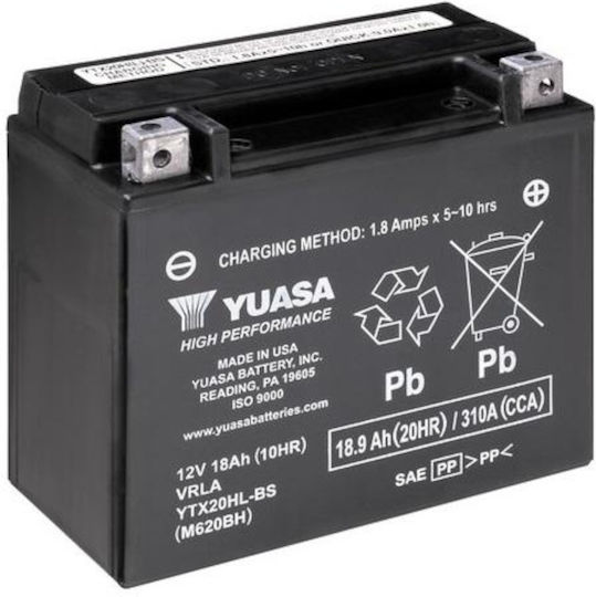 Yuasa Motorradbatterie mit Kapazität 21Ah