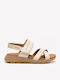 Anatomic Women's Leather Ankle Strap Platforms Beige