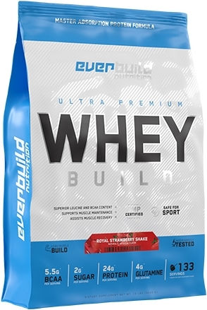 Everbuild Nutriton Ultra Premium Whey Build Protein Molke mit Geschmack Shake mit Schokolade und Haselnüssen 4.5kg