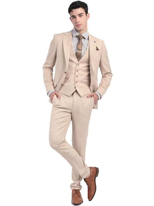 Vittorio Artist Men's Suit Beige