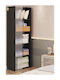 Single Door Sliding Black Wardrobe 40x28x155cm
