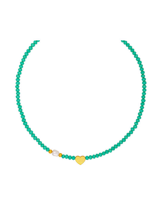 Excite-Fashion Dazzle Dreams Halskette mit Design Herz aus Vergoldet Stahl