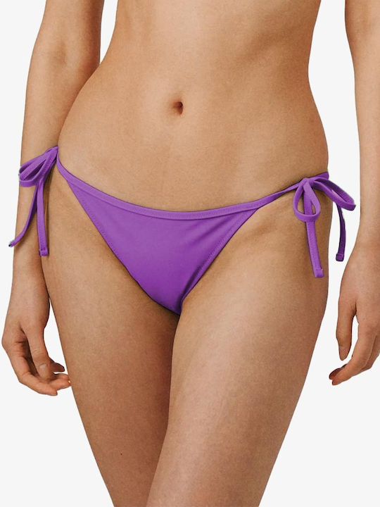 PUMA Bikinihosen Slip mit Schnürung Lila