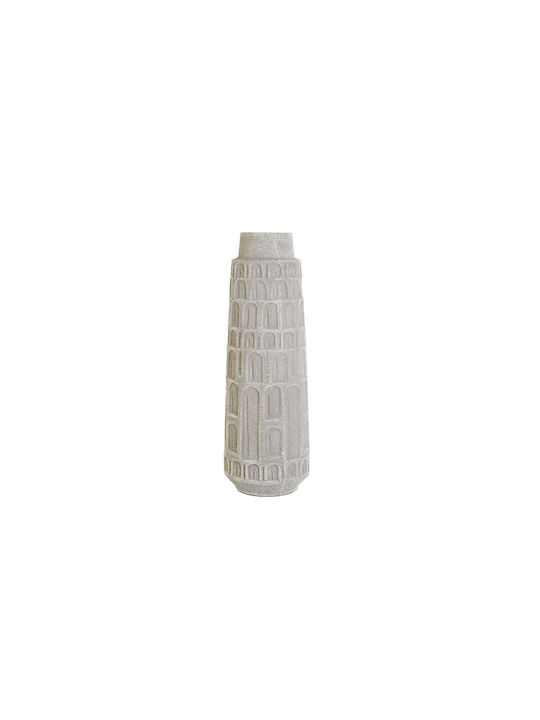 Vase Home Esprit White Resin 18 X 18 X 52 Cm