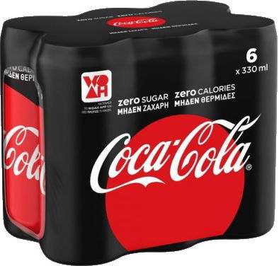 Coca-Cola Zero Cola με Ανθρακικό, Χωρίς Ζάχαρη σε Κουτί 6x330ml