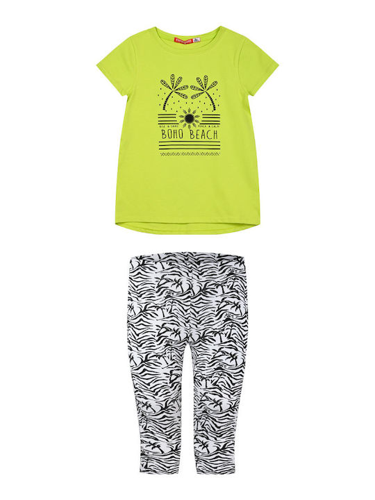 Kids' Set with Leggings Summer 2pcs Multicolour Boho Beach