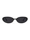 Women's Sunglasses with Black Plastic Frame and Black Lens 1723