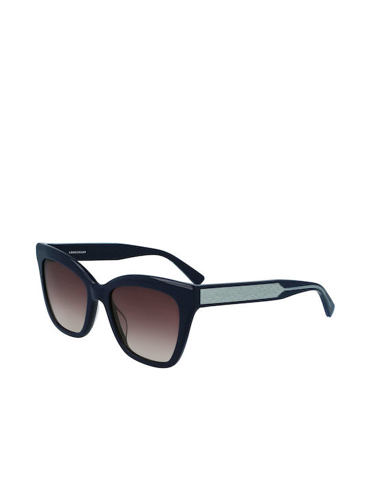 Longchamp Women's Sunglasses with Blue Plastic Frame and Brown Gradient Lens LO699S 400