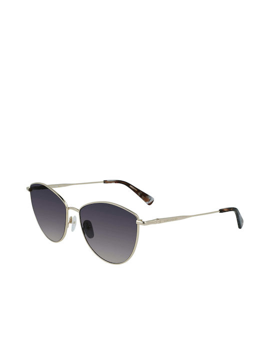 Longchamp Sonnenbrillen mit Gold Rahmen und Gray Verlaufsfarbe Linse LO155S 726