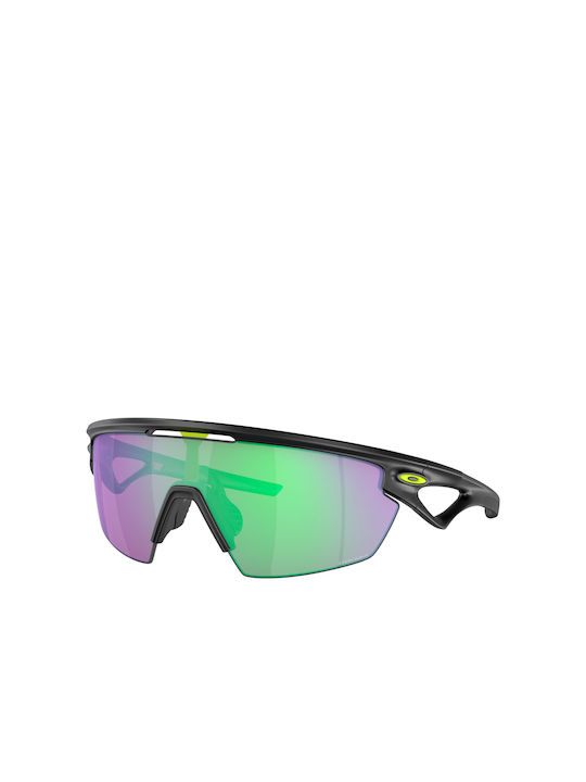 Oakley Мъжки Слънчеви очила с Черно Пластмасов Рамка и Зелен Огледална Леща OX9403-08