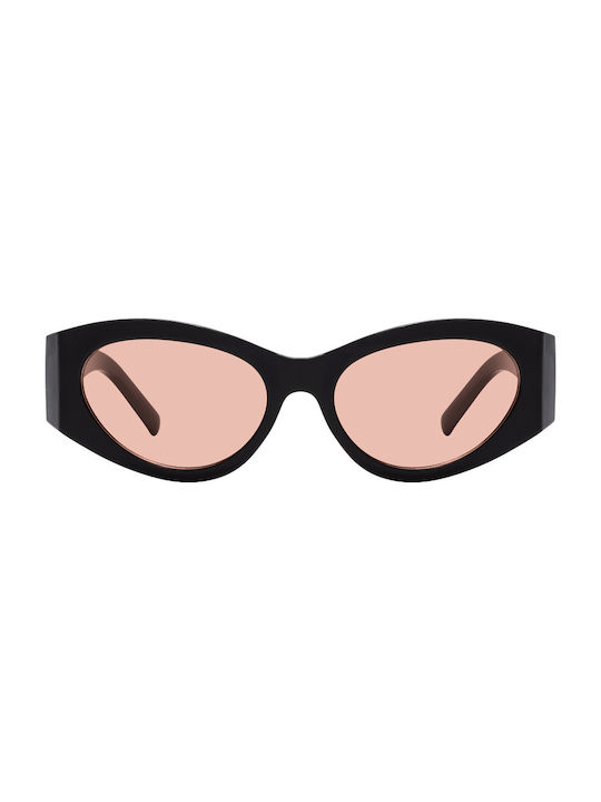 Women's Sunglasses with Black Plastic Frame and Pink Lens Pervedere-02