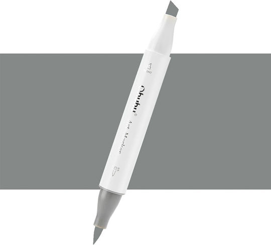 Ohuhu Honolulu Brush & Chisel Neutral Grey CG070 Drawing Marker 6mm Double Tip