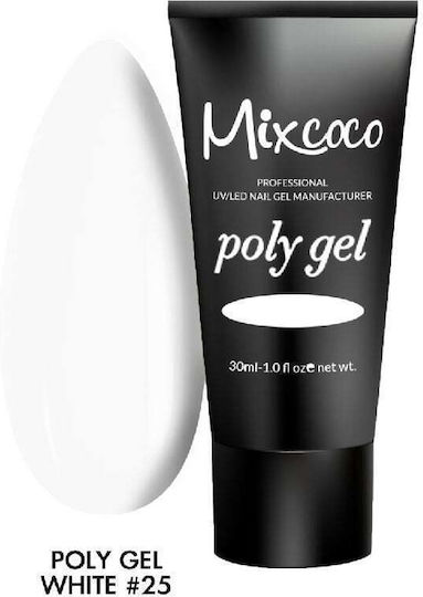 Mixcoco Гел Гел за изкуствени нокти Бял 30мл 60гр