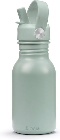 Elodie Details Неръждаема Стомана Детска Бутилка За Вода със Сламка Non Spill Зелена 350ml