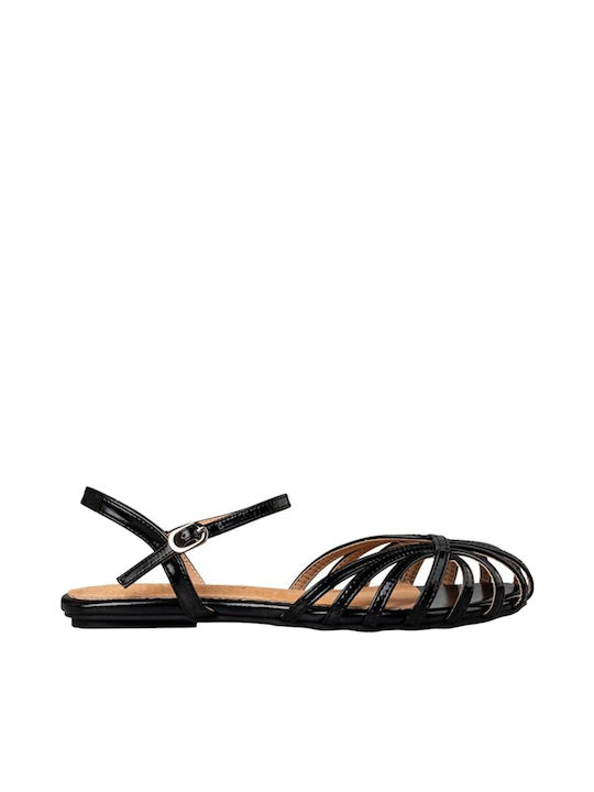 Envie Shoes Damen Flache Sandalen in Schwarz Farbe
