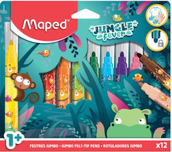 Maped Jungle Комплект 12 Цветни Маркери за Рисуване Maped Jungle Комплект 12 Цветни Маркери за Рисуване