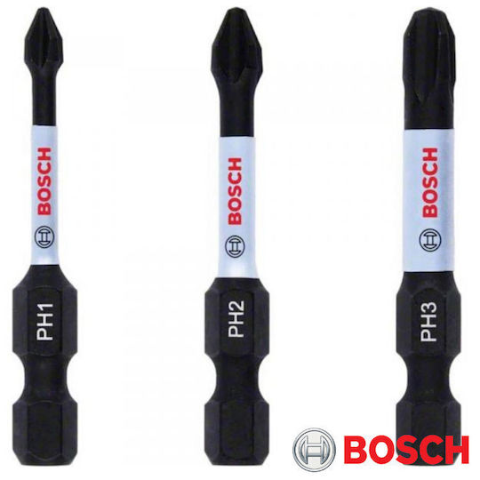 Bosch Σετ 3 Μύτες Κατσαβιδιού Σταυρός Impact Control